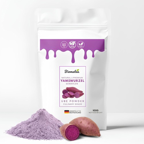 Premium ube pulver 100g lila - premium,