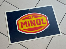 VEB Minol DDR Blechschild, kein Emailschild, Service VEB Kombinat Verkehrsschild