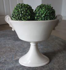 Amphore Blumenschale Pflanzschale Fußschale Landhaus Vintage cremeweiß Shabby Ch