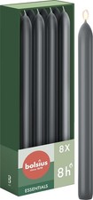 Bolsius Glatte Stabkerzen - Anthrazit - 8 Stück im Karton - 23 cm - Länge