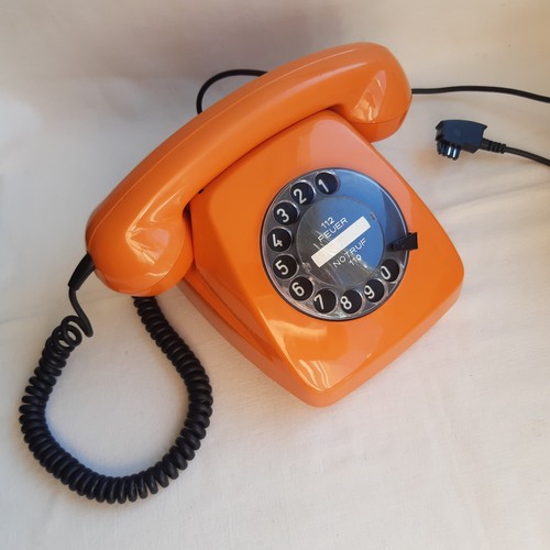 Telefon wählscheibe orange - telefon,