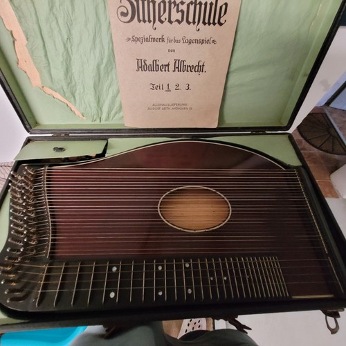 Zither vintage holz - holz, notenbuch