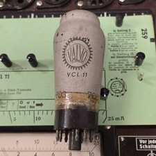 E-Röhre Valvo VCL 11 Tube um 3/10 mA Triode geprüft auf Funke W19 BL-2555