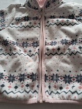 Fleece-Jacke- Wollweiß-Bunt-