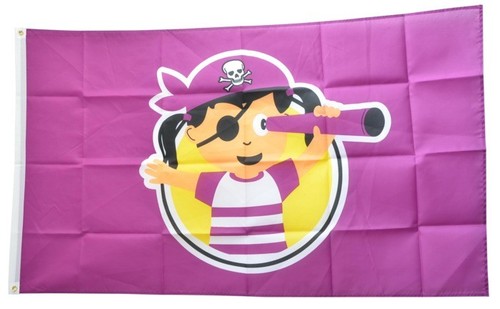 Fahne pirat mädchen flagge - fahne,