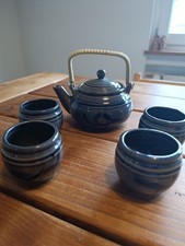 Japanisches Teeservice Blau für 4 Aus Porzellan Teeset