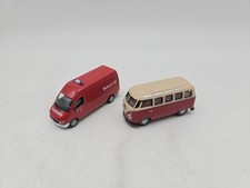 2x Schuco 1:87 Mercedes-Benz Sprinter Feuerwehr / VW T1 Bus Samba