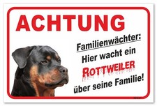 AdriLeo Schild - Vorsicht Rottweiler - Familienwächter - Achtung Hund Wachhund