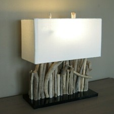 Tischleuchte, Tischlampe, Treibholz, Holz, handgefertigt, ca. 35x40x16