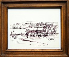 Zeichnung Bauernhaus mit