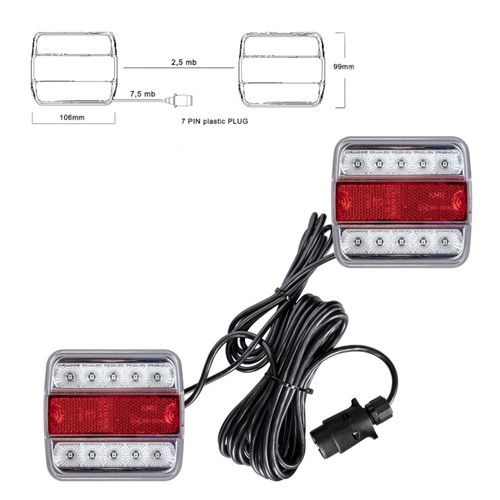 Led rückleuchten set - led, magnet
