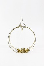 DDR Blumenampel Wandhalter Blumenschaukel Aluminium gold H 26 cm B 25 cm