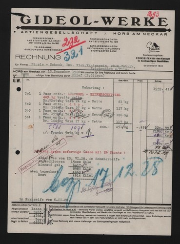 Horb rechnung 1928 - horb,,