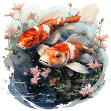 10x car sticker koi fish