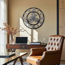 Große Wanduhr Rund Schwarz