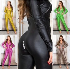 Koucla 2 Way Zip Highcollar Wetlook Lederlook Catsuit Overall Zips Milax-Fashion