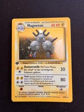 Pokemon Karte 1. Auflage Magneton 9/102 Holo Basis Edition Deutsch 1999