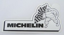Werbe-Aufkleber Michelin Reifen Zielflagge 80er BIB Bibendum Motorsport Oldtimer