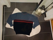 Strickpulli Barisal M blau oversize Pullover vintage streifen TopZustand