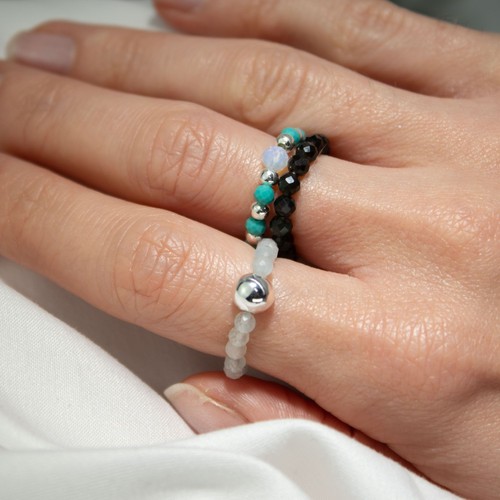 Edelstein ring set aquamarin - edelstein,