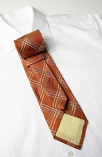 Nicky Milano Krawatte Herren One Größe Seide Handgemacht Spitz Klassisch Orange