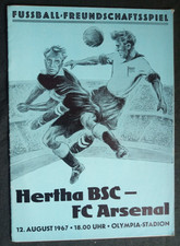 Orig. PRG / Programm  12.08.1967  HERTHA BSC BERLIN - ARSENAL FC  !!  TOP