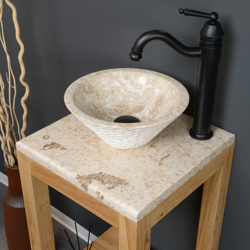 Holz waschtisch inkl marmor - holz,
