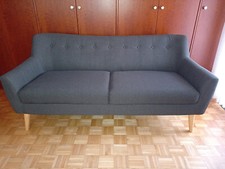 3-Sitzer Sofa, Home affaire, anthrazit / grau, mit Knopfheftung im Rücken