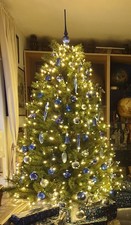 XXL weihnachten Deko Konvolut BLAU WEISS SILBER