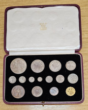 1937 George VI Coronation Specimen Coin Set 15 Coins Included Maundy Set