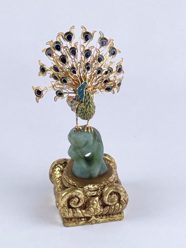 Vintage pfau figur gold grün - pfau,