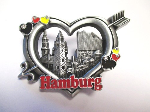 Hamburg metall magnet herz - magnet,