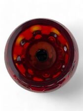 Vintage Kerzenständer mit rotem Glas – Schmiedeeisen – Retro Deko Leuchter