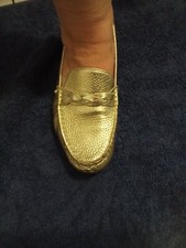 WOW!!! Extravagante Damen LEDERSchuhe, Caprice, Mokassin, Gold, Gr. 5 1/2