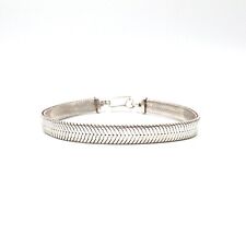925 Silber Armband 21.5cm massiv 8.0mm Schlangen Form moderner Schmuck 33.9gr