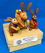 Osterhase Erzgebirge Osterschmuck Hase Osterdekoration 3x Holz DDR /P17