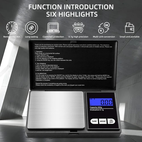 Digitalwaage 200g taschen - 0.01-200g,