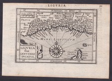 Liguria Ligurien Italia Italy Italien Karte map Ortelius engraving stampa 1609