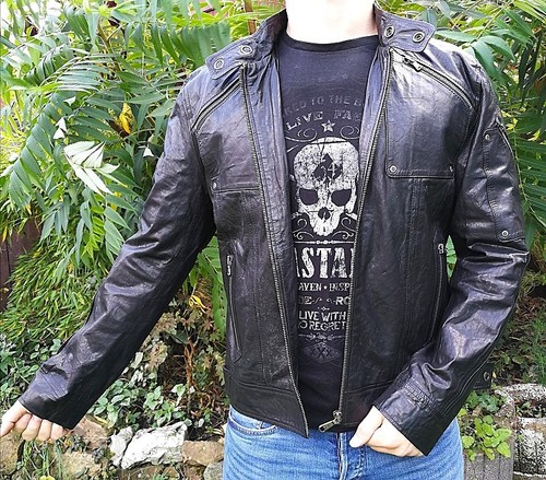 Klassische lederjacke - klassische,
