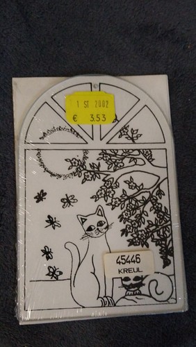 Fensterbild glas katze - glas,