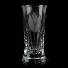 ? 1 (von 5) Schnapsglas Shot 8,5 cm Tulpe Schliff Gravur Second Hand Glas ?