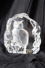 Mats Jonasson Glasskulptur Eule Signature Collection signiert - Bleikristall 28%