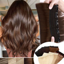 Ein Tressen Clip in 100% Remy Echthaar Extensions Haarverlängerung Haarteile 22"