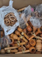 KIEFERNHOLZ Gardinenringe mit Bestestigungen