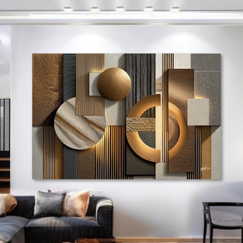 Abstrakter kunstdruck gold - abstrakter,