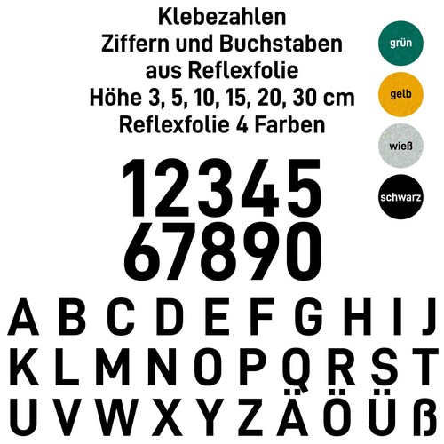 Ziffern buchstaben aufkleber - ziffern,