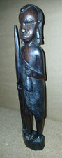 handgeschnitzte Figur aus Ebenholz - Masai Krieger mit Speer 34 cm hoch Afrika