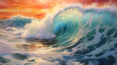 Wandbild strahlendes meer mit - meer,