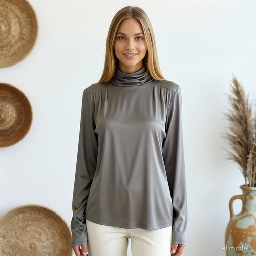 Business minimal bluse grau - business,