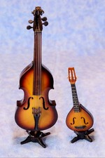 Musikinstrumente Deko Mini Sammler Cello Mandoline Kunstharz